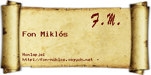 Fon Miklós névjegykártya