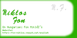 miklos fon business card